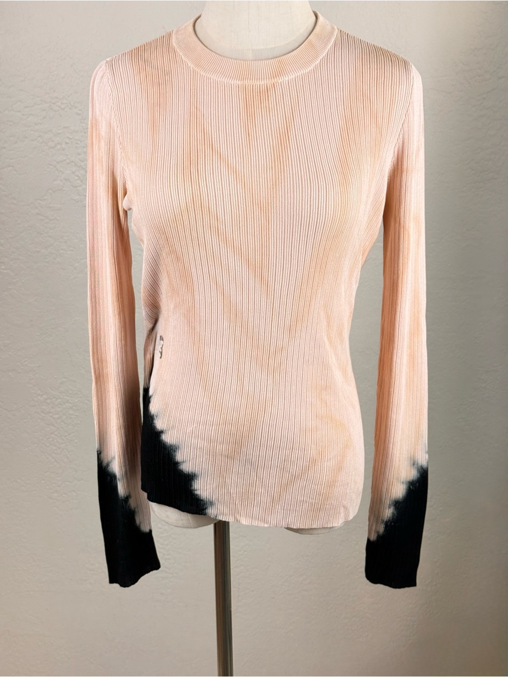 LUXE Proenza Schouler Resort Runway Tie Dye Ribbed Knit Top Peach Navy M - Picture 9 of 14
